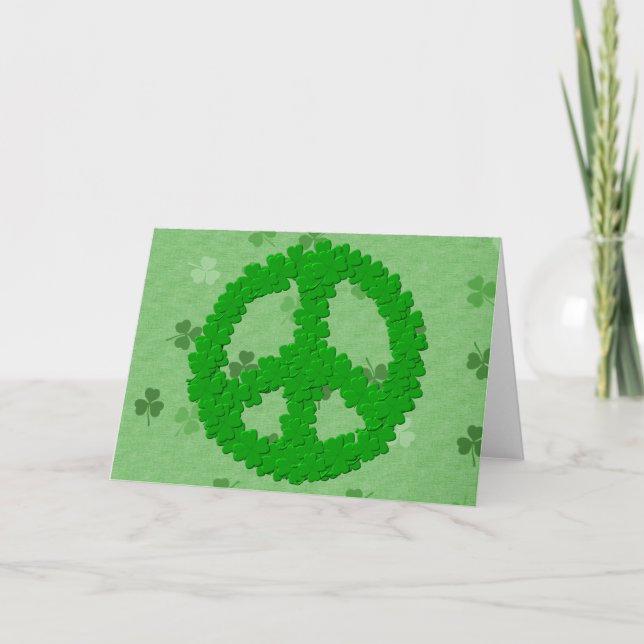Tarjeta Signo de paz del Día de San Patricio (Anverso)