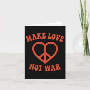 Tarjeta Signo de paz hippie para el amor no para la guerra