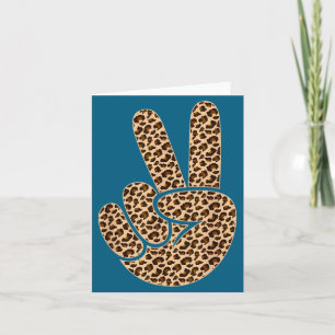 Tarjeta Signo de paz leopardo estampado chicos estampado a