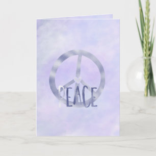 Tarjeta Signo de paz púrpura acuarela de cita Inspiradora