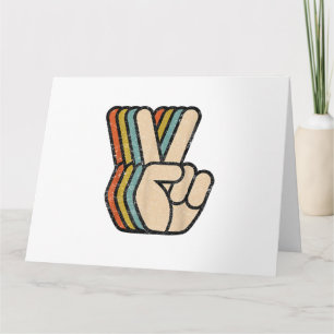 Tarjeta Signo de paz retro V Dedos ventilado años 60 años 