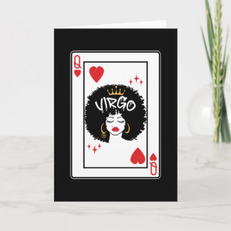 Tarjeta Signo de Virgo Melanina Reina de Corazones Negra