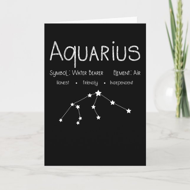 Tarjeta Signo estrella de la astrología del horóscopo Aqua (Anverso)