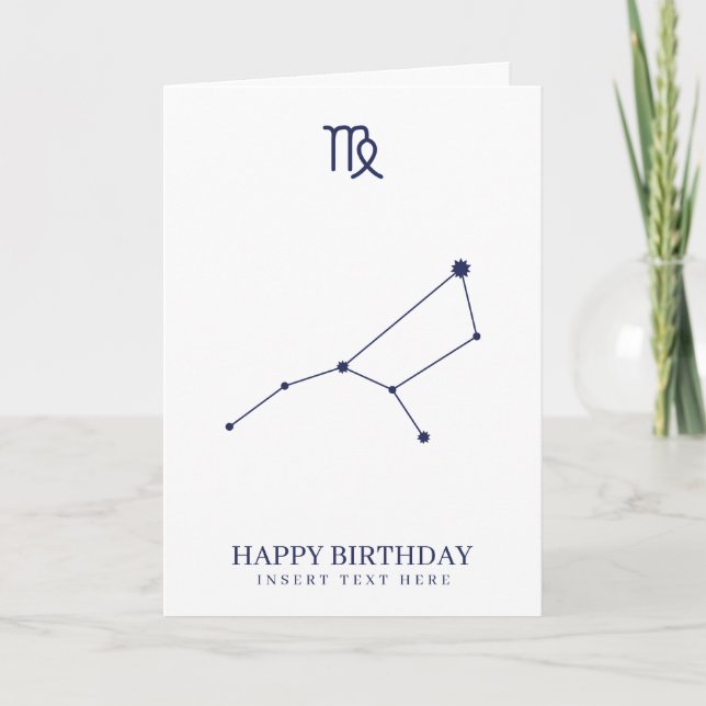 Tarjeta Signo estrella Virgo Zodiac Personalizado Cumpleañ (Anverso)