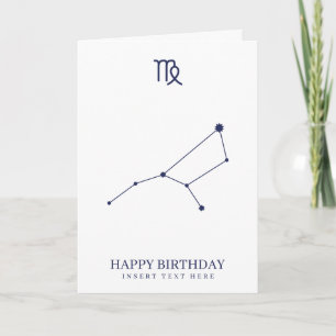 Tarjeta Signo estrella Virgo Zodiac Personalizado Cumpleañ