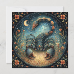 Tarjeta Signo zodiacal de Escorpio Cumpleaños Celestial
