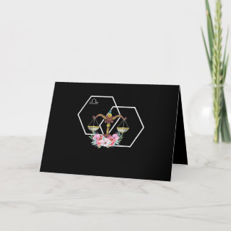 Tarjeta Signo zodiacal Libra Cumpleaños de septiembre y oc