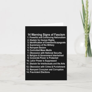 Tarjeta Signos De Aviso De Fascismo Contra Trump Se Oponen