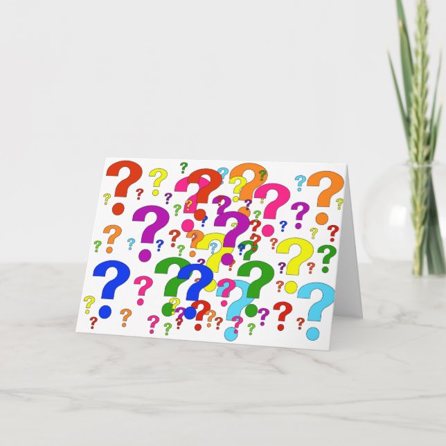 Tarjeta Signos de interrogación del arco iris (Anverso)