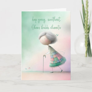 Tarjeta Sigue Adelante Querido Frase Inspiradora Arte Lind