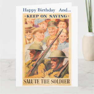 Tarjeta Sigue Ahorrando. Reimpresión del poster británico 