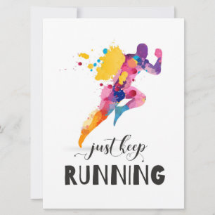 Tarjeta Sigue corriendo Cita motivacional para regalos de 