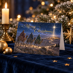 Tarjeta Sigue la Estrella Tres Reyes Magos Navidad