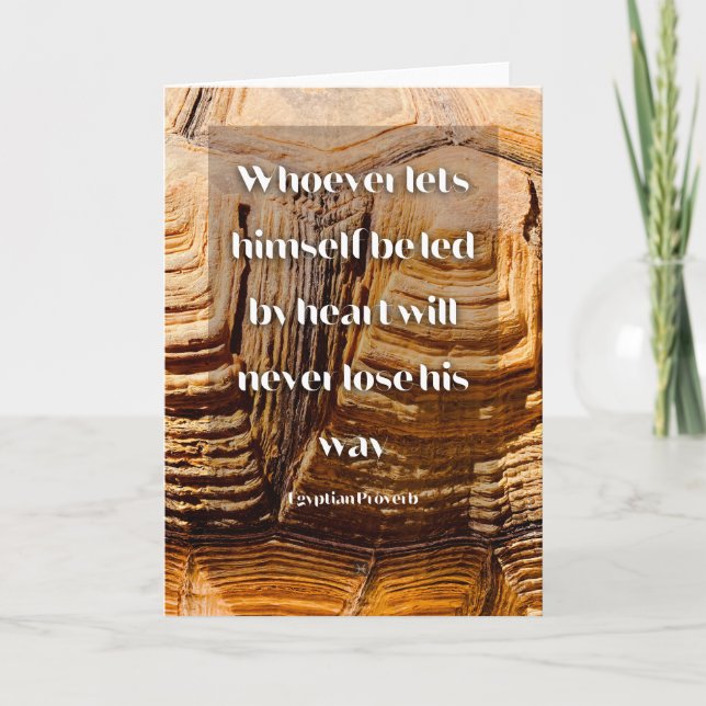 Tarjeta Sigue tu corazón Inspirador Proverbio egipcio (Anverso)