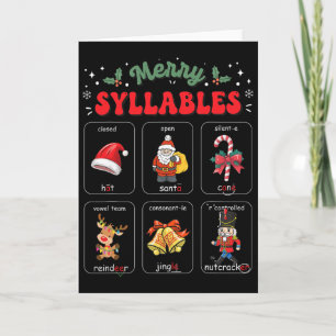 Tarjeta Sílaba Alegre Navidad Fonética Maestra Lectura Vac