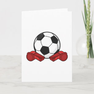 Tarjeta Silbato de árbitro & Balón de fútbol