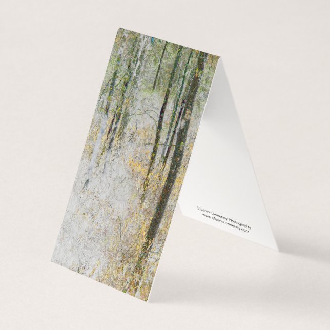 Tarjeta "Silencio" - Foto transformada de árboles en un bo (Anverso)