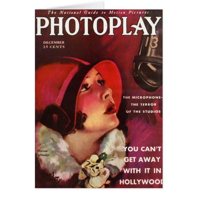 Tarjeta silenciosa de la actriz de la pantalla de (Frente)