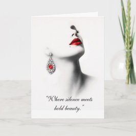 Tarjeta Silent Beauty – Monochrome Charcoal Art with Red 