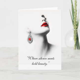 Tarjeta Silent Beauty – Monochrome Charcoal Art with Red 