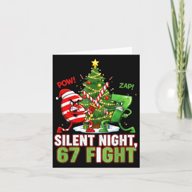 Tarjeta Silent Night 67 Fight Funny Christmas  (Anverso)