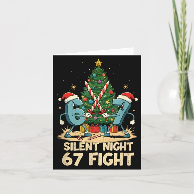 Tarjeta Silent Night 67 Fight Funny Christmas Tee  (Anverso)