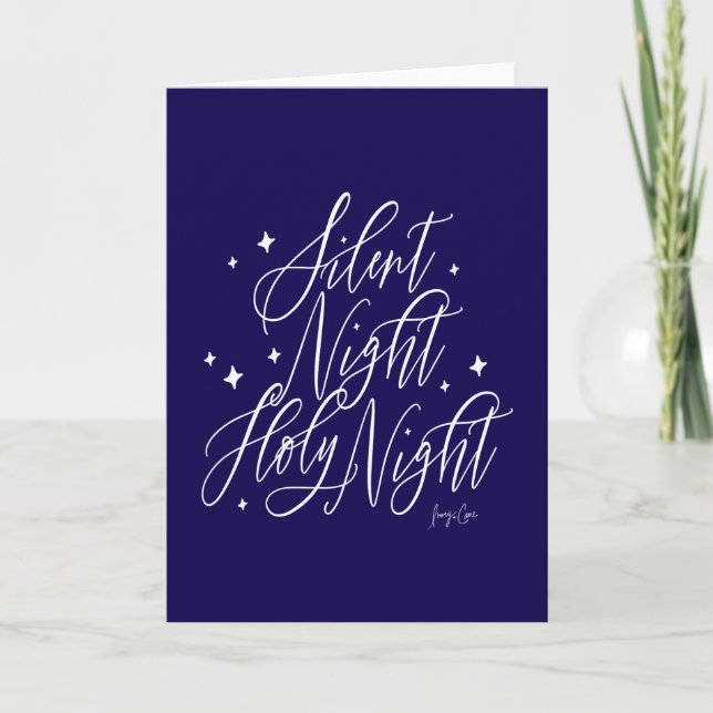 Tarjeta Silent Night Holy Night Holiday Christmas Card (Anverso)