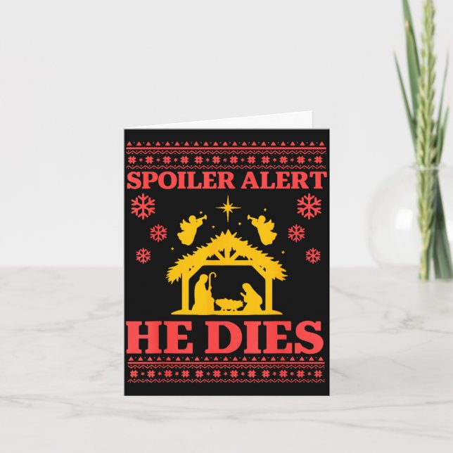 Tarjeta Siler Alert He Dies Jesus Nativity Scene Ugly Chri (Anverso)