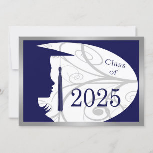 Tarjeta Silhouette 2025 azul y plata