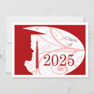 Tarjeta Silhouette 2025 de hombre blanco y rojo