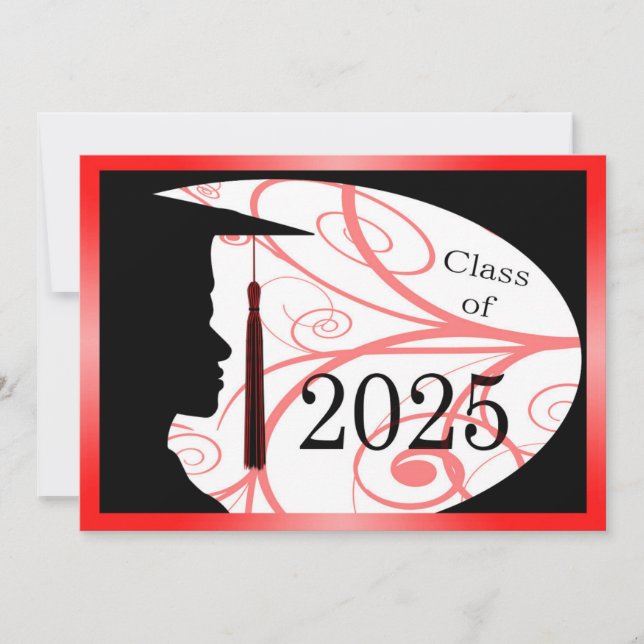 Tarjeta Silhouette 2025 para hombre rojo y negro (Anverso)