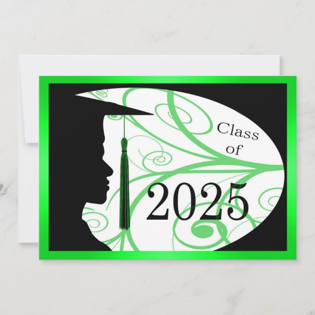 Tarjeta Silhouette 2025 para hombre verde y negro (Anverso)