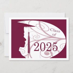 Tarjeta Silhouette 2025 White and Burgundy Man