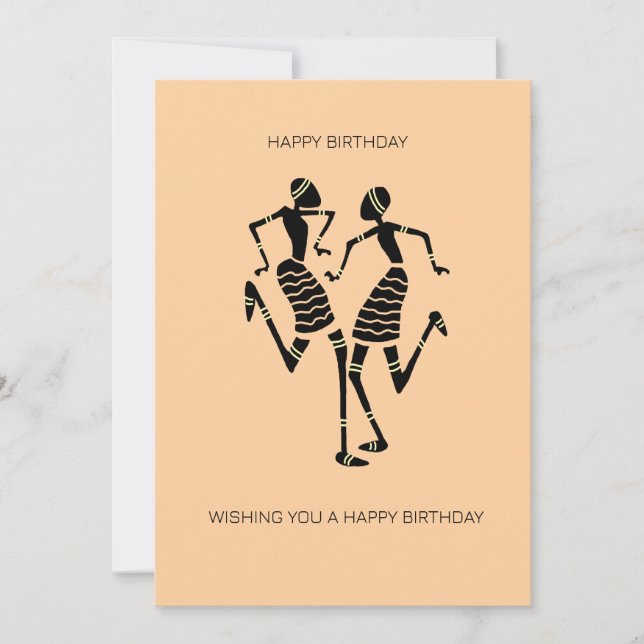 Tarjeta Silhouette African Art, asombrosa alegría de baila (Anverso)
