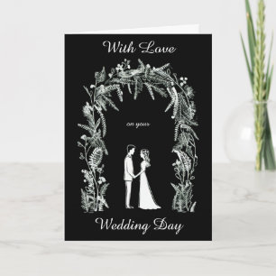 Tarjeta Silhouette Bride y Groom Boda