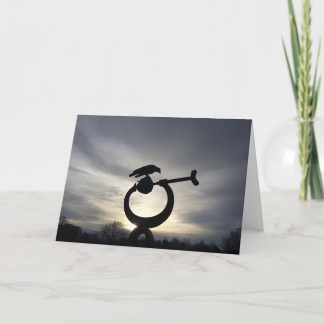 Tarjeta Silhouette de invierno. (Anverso)