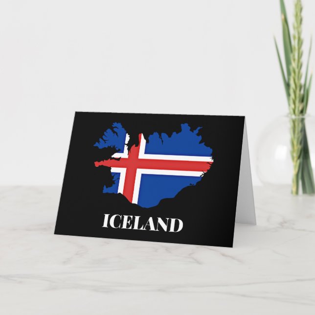 Tarjeta Silhouette de Islandia, bandera, (Anverso)