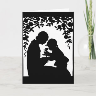 Tarjeta Silhouette de madre e hijo