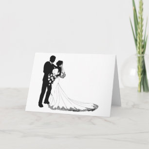 Tarjeta Silhouette de novia y novio