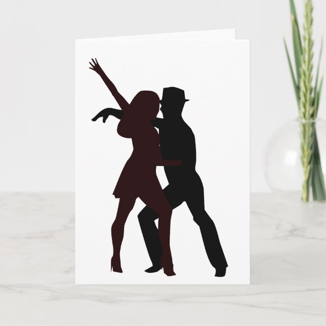 Tarjeta Silhouette de Salsa Dancers (Anverso)