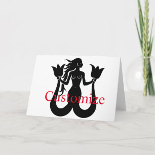 Tarjeta Silhouette de sirena de dos colas Thunder_Cove