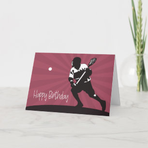 Tarjeta Silhouette de un jugador de Lacrosse por cumpleaño