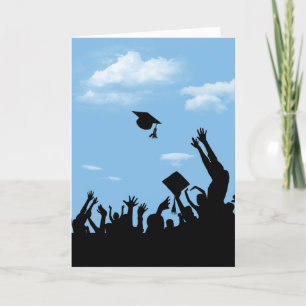 Tarjeta Silhouette graduada con cielo