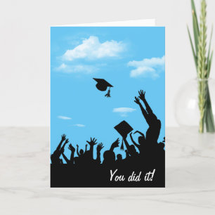 Tarjeta Silhouette graduada con cielo