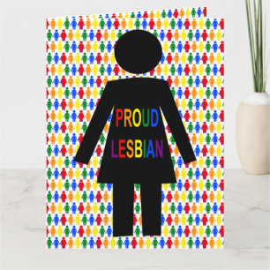 Tarjeta Silhouette lesbiana LGBTQ y damas de arco iris