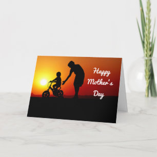 Tarjeta Silhouette Madre E Hijo