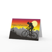 Silhouette Mountain Bike feliz día del padre