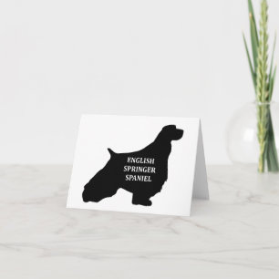 Tarjeta silhouette nombre spaniel de springer en inglés