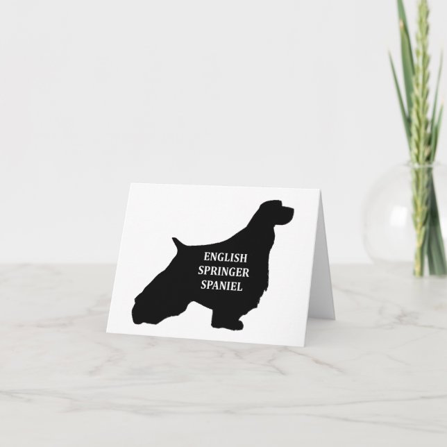Tarjeta silhouette nombre spaniel de springer en inglés (Anverso)