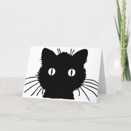 Tarjeta Silhouette of a black cat vintage illustration